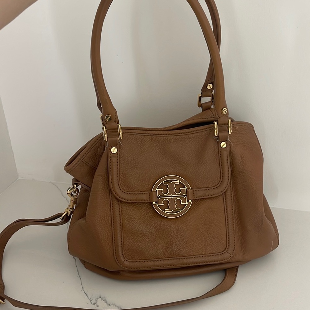 Camel Tory Burch Shoulder/Crossbody Bag